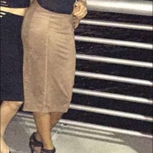 Suede Camel Maxi Skirt